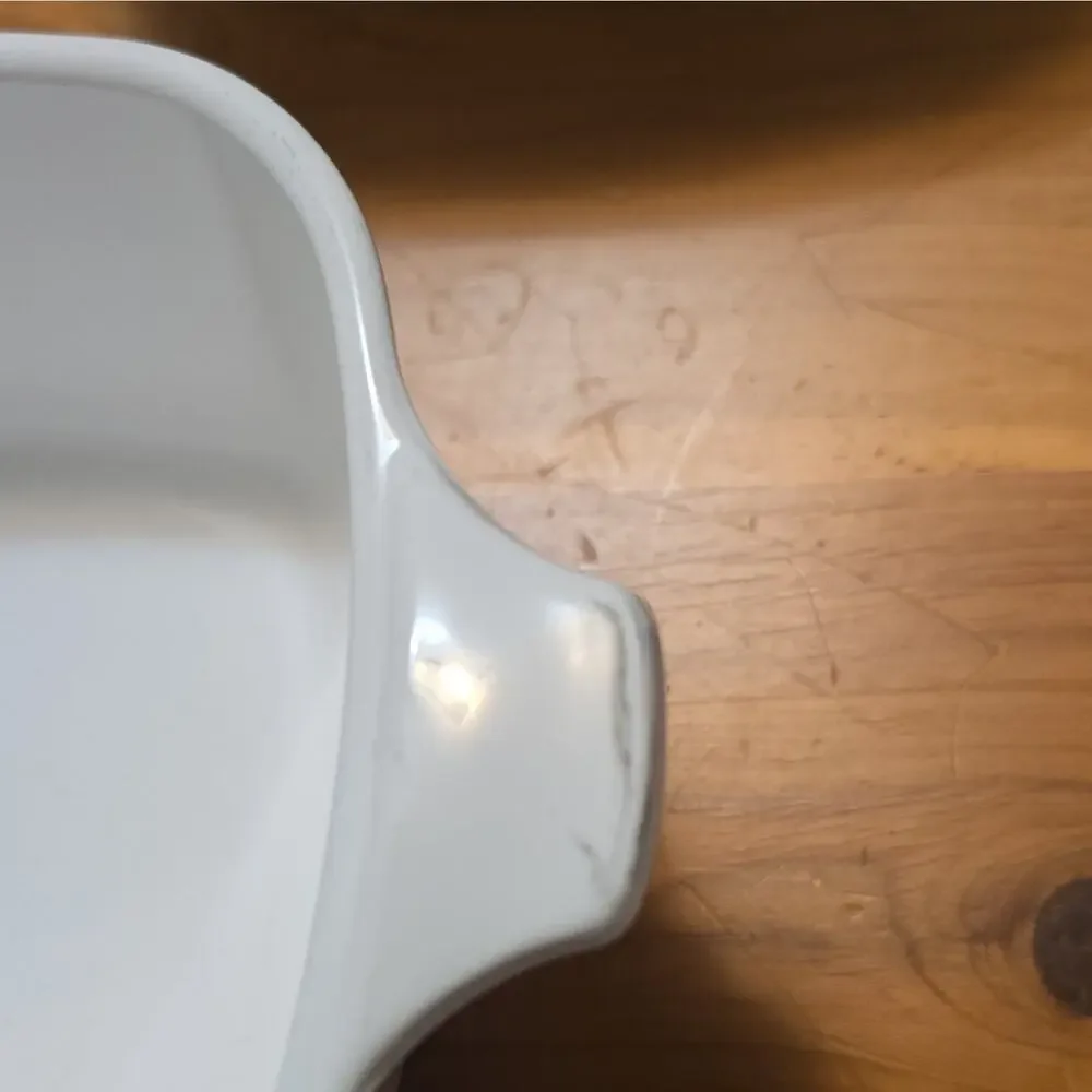 Set of 2 Corning Ware P-43-B 24 oz Square Casserole Dish White Blue USA